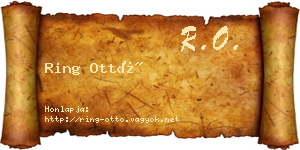 Ring Ottó névjegykártya